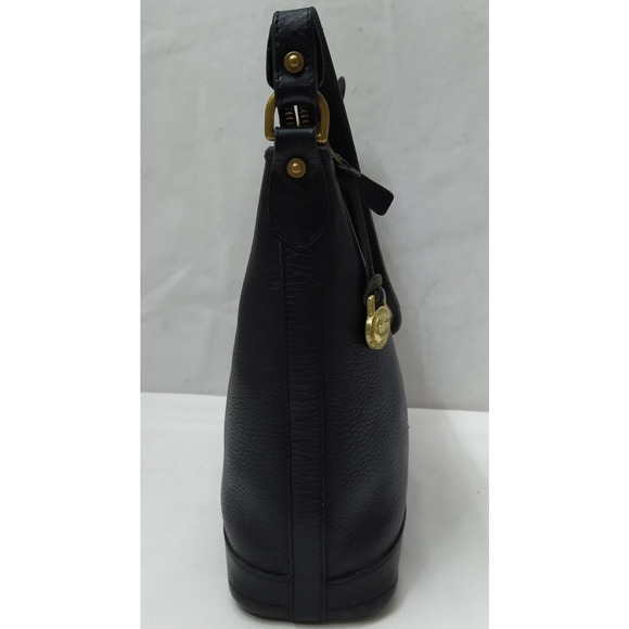 Dooney & Bourke Black Pebbled Leather Zipper Shoulder Bag - Vintage Made in USA - Picture 7 of 16